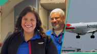 Elderly man welcomes daughter to first cabin crew job, passengers cheer her on
