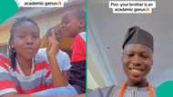 Nigerian lady celebrates brother's top academic performance in Maths, Further Maths, and English