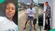 Lovestruck man rides bicycle to girlfriend's workplace with food, her reaction goes viral