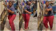 Plus size lady in shirt & trousers dances with excitement to Tiwa Savage's Loaded song, video goes viral