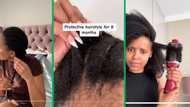 Young lady keeps same hairdo on for 8 months without washing it, video of her hair stuns many people