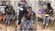 Touching photos as Nigerian who fainted on the road after not eating food for 2 days gets help from Imo couple