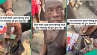 Stack of burnt money found after fire destroyed market, trader laments in viral video