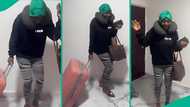 Lady hoping to travel abroad partakes in Hallelujah Challenge, dances with suitcase in funny video