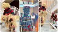 Nigerian masquerade entertain many with cool moves in UK, people record performance with phones