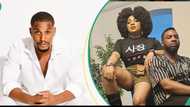 Alex Ekubo laments as Linda Ejiofor and husband taunt his single status: “I dey owe una relationship pic”