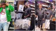 "Took my baby bro shopping": Cubana Chiefpriest spoils Bryann silly, BBNaija star seen with many items in clip