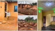 'I was crying that day': Nigerian lady builds simple house, begs to have it painted, video of it causes stir