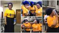 Photos, video emerge as Nigeria's richest woman Folorunso Alakija preaches the gospel Lagos street