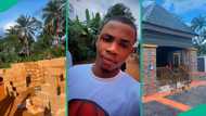 Young Nigerian man builds bungalow, shows beautiful interior as he celebrates
