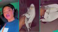 Lady going to NYSC orientation camp shows unique white shoes her mother bought for her, many react