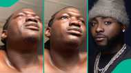 Man breaks down in tears as he posts his encounter with Davido, people react: "I carry am for head"