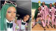 Groomsladies is the new cool: Gorgeous slayers rock sleek lilac tuxedos for wedding