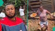 Nigerian lady gives sumptuous food to neighbours in video, people react: "God bless her"