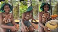 Beautiful lady harvests cassava from her farm, turns it into garri in video, many men praise her