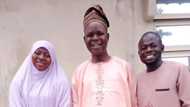 Man and his wife visit their secondary school teacher, many react as they celebrate him on social media