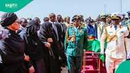 Buhari's burial: Moment Aisha Buhari flanked by Remi Tinubu touches heart