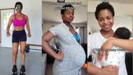 "You have clear skin": Slim lady with good shape shows her body after getting pregnant, video goes viral