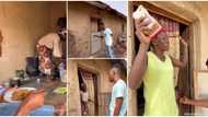 Video shows moment Nigerian mum got cash gifts from stranger she helped with food days ago, stirs reactions