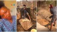 Nigerian lady employed by her parents to work on construction site after she asked them for 2k, clips go viral