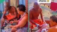 "He doesn't want to stress his wife": Lady shares video of her dad doing chores with her mum