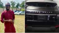 Comedian Mr Jollof buys brand new car, shares video online
