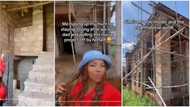Nigerian woman begins building mansion after husband's death, video of house stuns many people