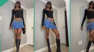 "Eiffel Tower": Tall and elegant lady flaunts her long legs, catwalks perfectly like super model