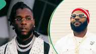 "E get mind talk am": Burna Boy shows funny expression as he reacts to Odumodu Blvck's song