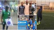 Kind Nigerian man surprises poor orphan, sponsors him abroad for football trials, many react