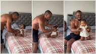 "Husband material": Father melts hearts with cute dressing, brushing of daughter's hair, trends