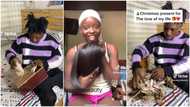 Man breaks piggybank with stone, uses money he's been saving to buy bone straight wig, other things for lover