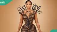 Fashion designer recreates Osas Ighodaro's AMVCA 2024 dress, gets mixed reactions: "She tried"