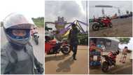 Nigerian lady travels from Lagos to Benin and back with motorcycle in 6 hours, many react (photos)