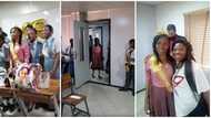 Nigerian students, teachers give school owner a queen's treatment in class on her 45th birthday, video emerges