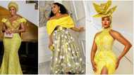 A yellow affair: Gorgeous styles female Nigerian celebrities rocked to Warri Pikin's lavish dream wedding