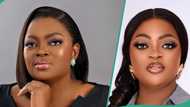 Funke Akindele, Eniola Badmus renew friendship, throw banters online, fans excited: "Omo president"