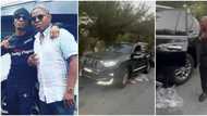 Wizkid surprises manager Sunday Are with 'tear rubber' Prado SUV worth several millions of naira