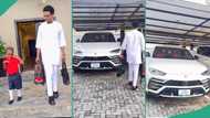 Son of Nigerian billionaire chooses Lamborghini to ride him to school, shuns beautiful Lexus