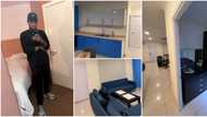 'Finally got my own space': Young Nigerian man shows off his new apartment months after leaving the country