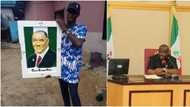 Wike must not see this: Massive reactions as Nigerian artist paints governor's portrait, proudly flaunts it