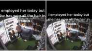 "Don't sack her please": Hair vendor shares video of what new lady she put in her shop was doing, many beg