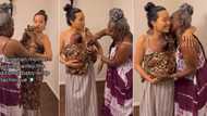 "She is so sweet": Oyinbo lady excited as Nigerian mother-in-law helps her carry baby in video