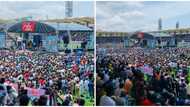 Intimidating crowd? Photos, video as thousands of Tinubu supporters storm Onikan stadium