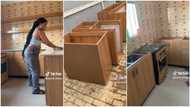 "Change wallpaper": Lady upgrades kitchen with new cabinets & sink, cool interior decor amazes many