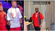 "Welcome sir": Davido finally arrives in Benin for Isreal's white wedding after missing traditional ceremony