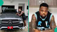 Egungun in high spirits as he takes delivery of Benz worth millions, fans cheer: "Waited for weeks"