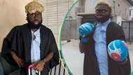 Lasisi throws shades, shares video of him with boxing gloves on his way to court: "Na war you dey go?