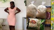 Young lady becomes emotional after okada man goes shopping, gives her many food items