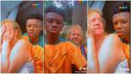 E reach your turn, you marry client - Reactions as young man shares video of his old oyinbo lover